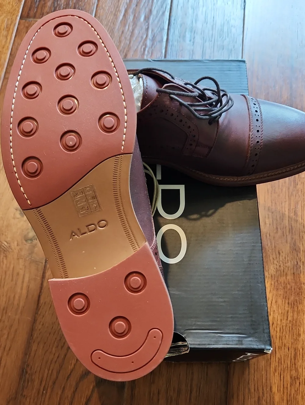 Aldo Men's Chestnut Brown Cap-Toe Derby Oxfords
